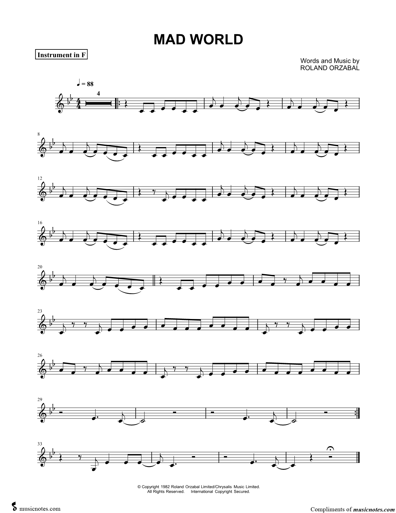 Collection: Mad World - F Instrument & Piano