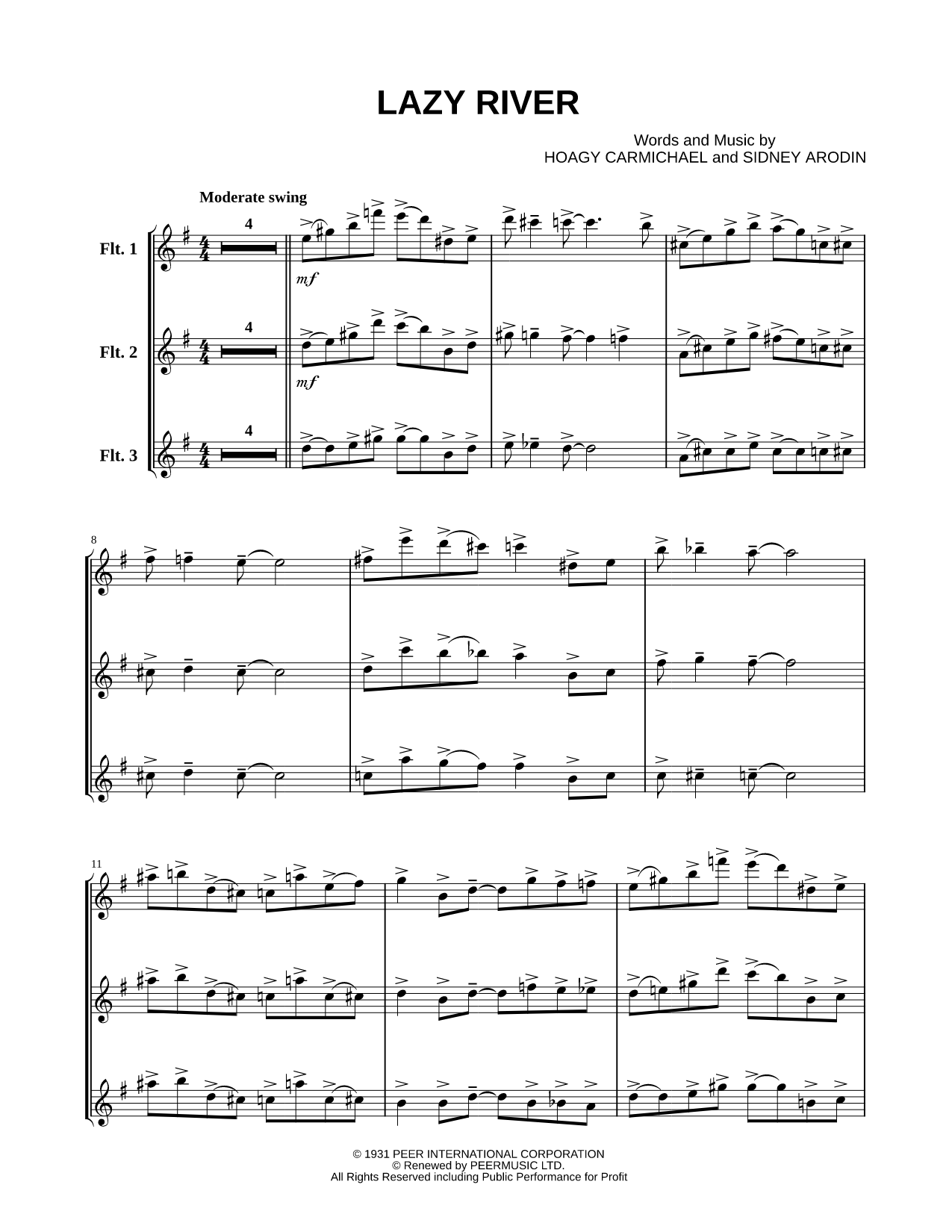 Collection: Lazy River - Flute Trio & Piano