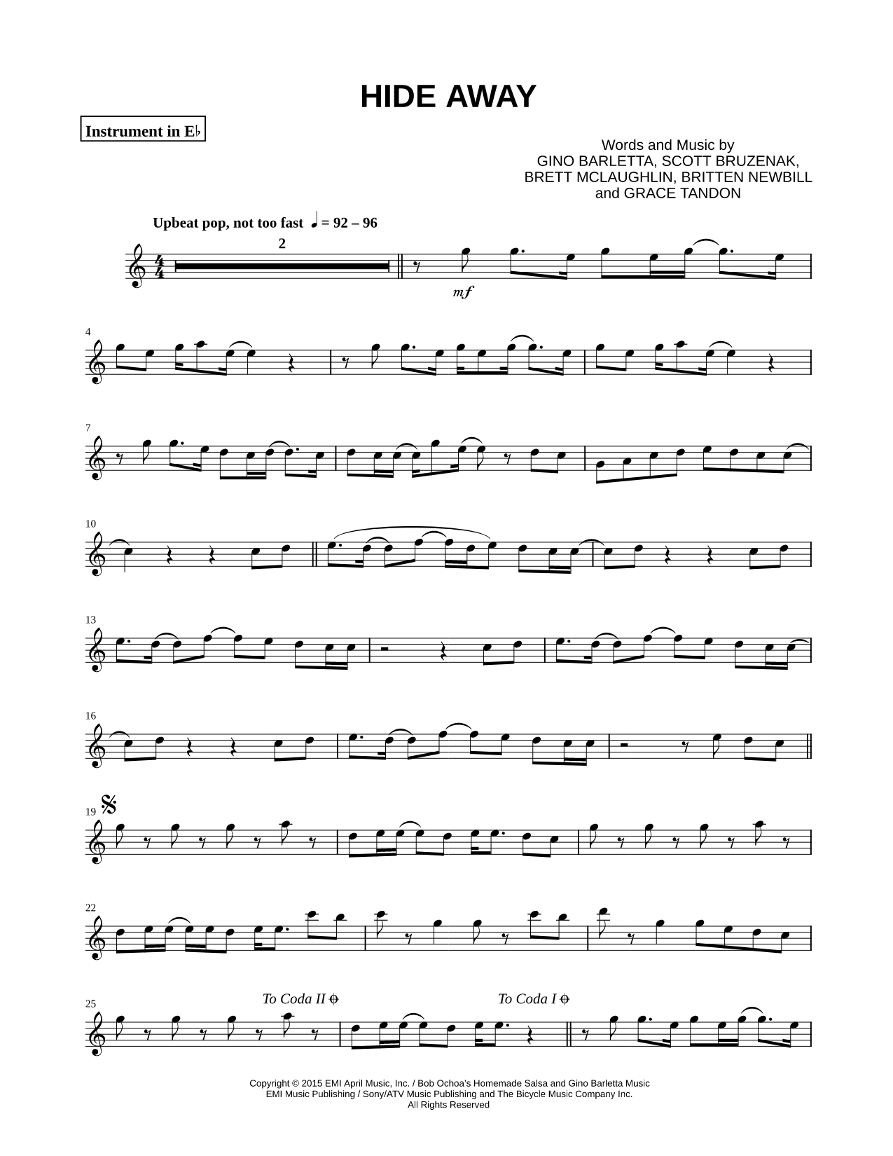 Collection: Hide Away - Eb Instrument & Piano