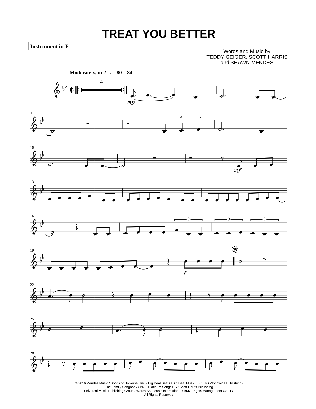 Collection: Treat You Better - F Instrument & Piano