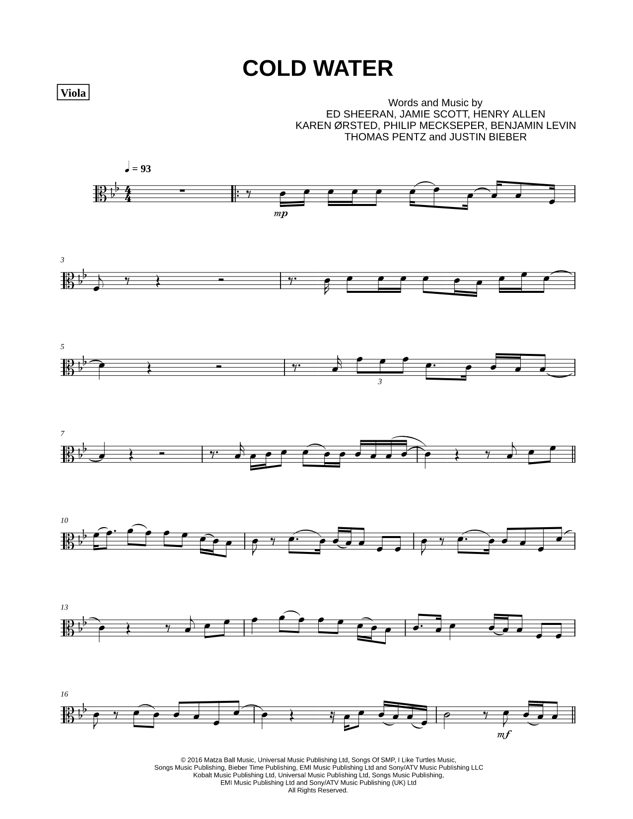 Collection: Cold Water - Viola & Piano