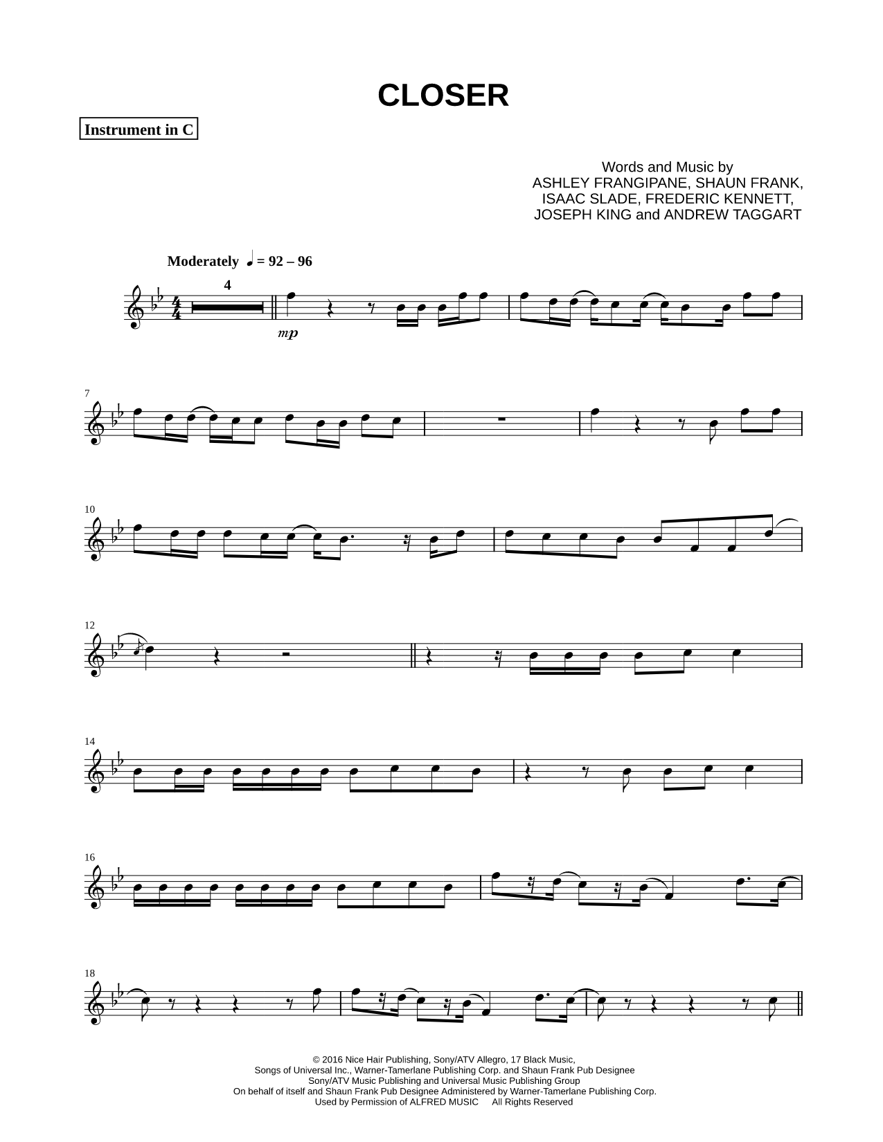 Collection: Closer - C Instrument & Piano