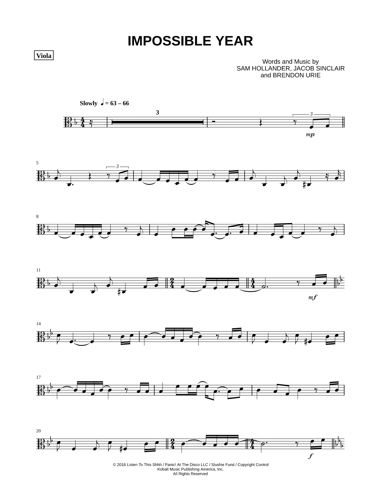 Collection: Impossible Year - Viola & Piano