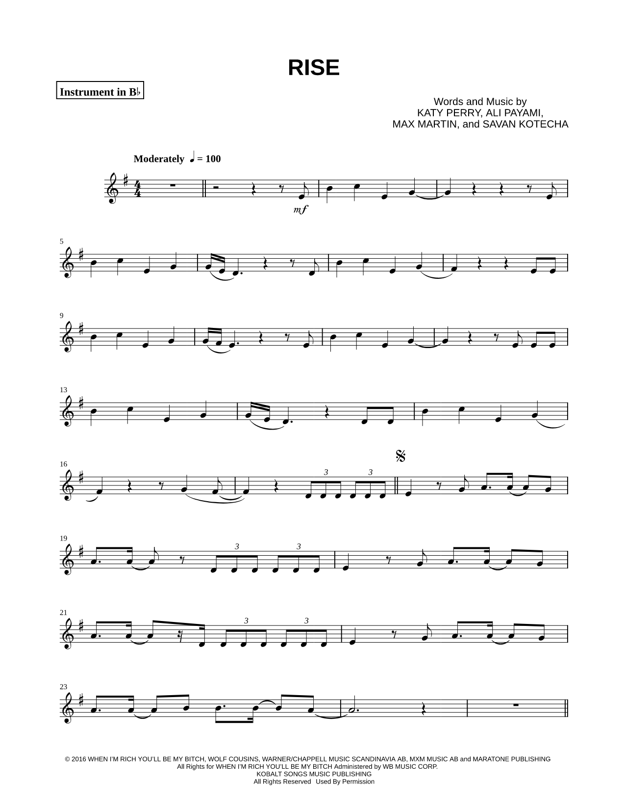 Collection: Rise - Bb Instrument & Piano