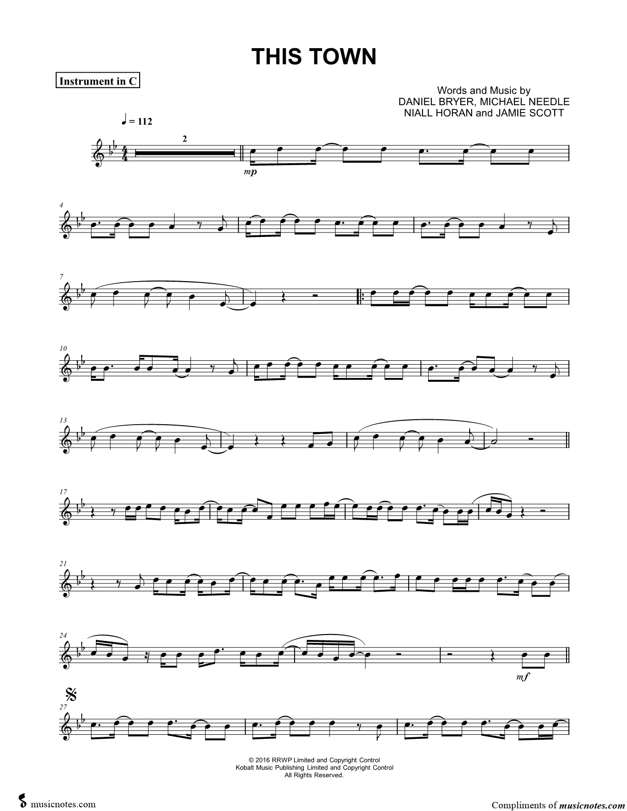 Collection: This Town - C Instrument & Piano