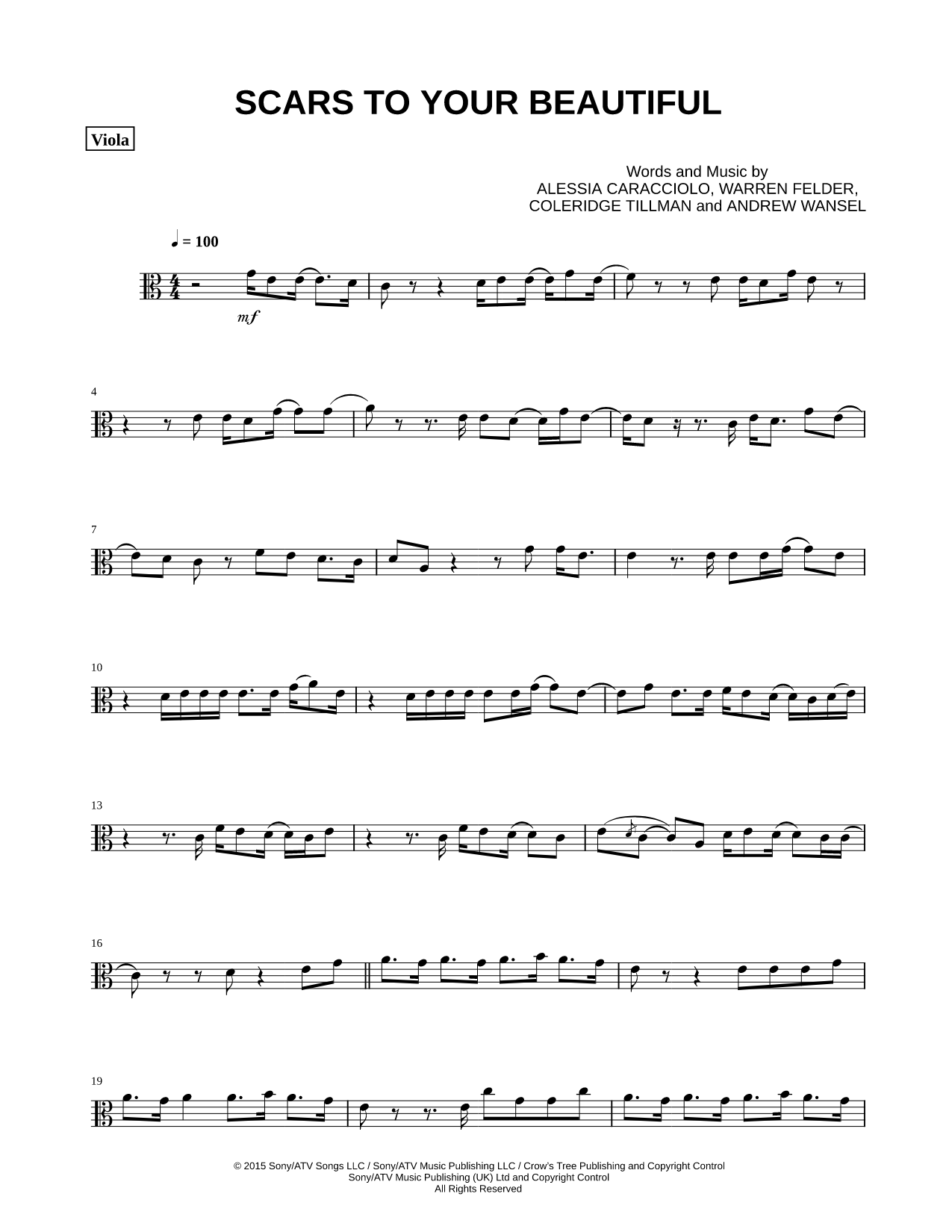 Collection: Scars to Your Beautiful - Viola & Piano