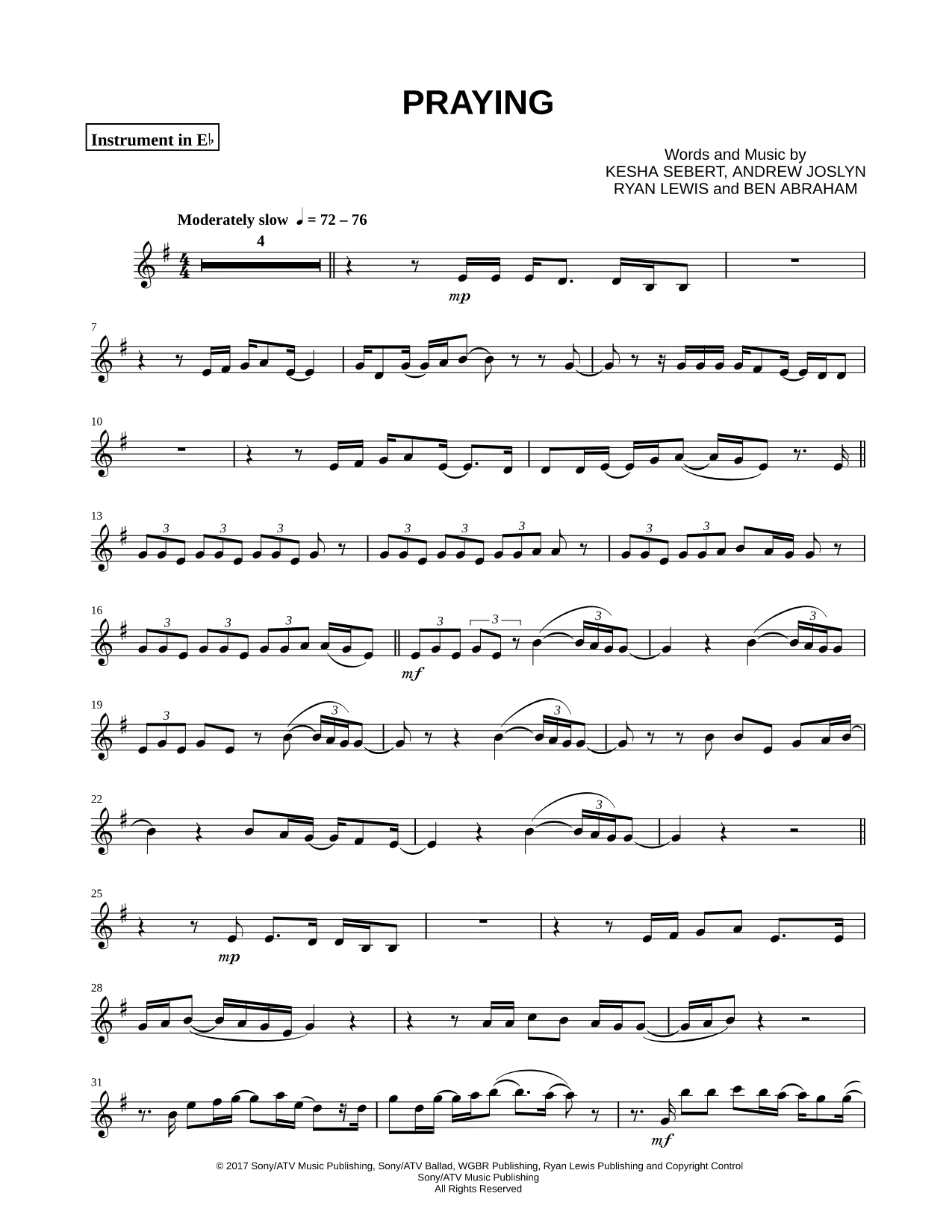 Collection: Praying - Eb Instrument & Piano