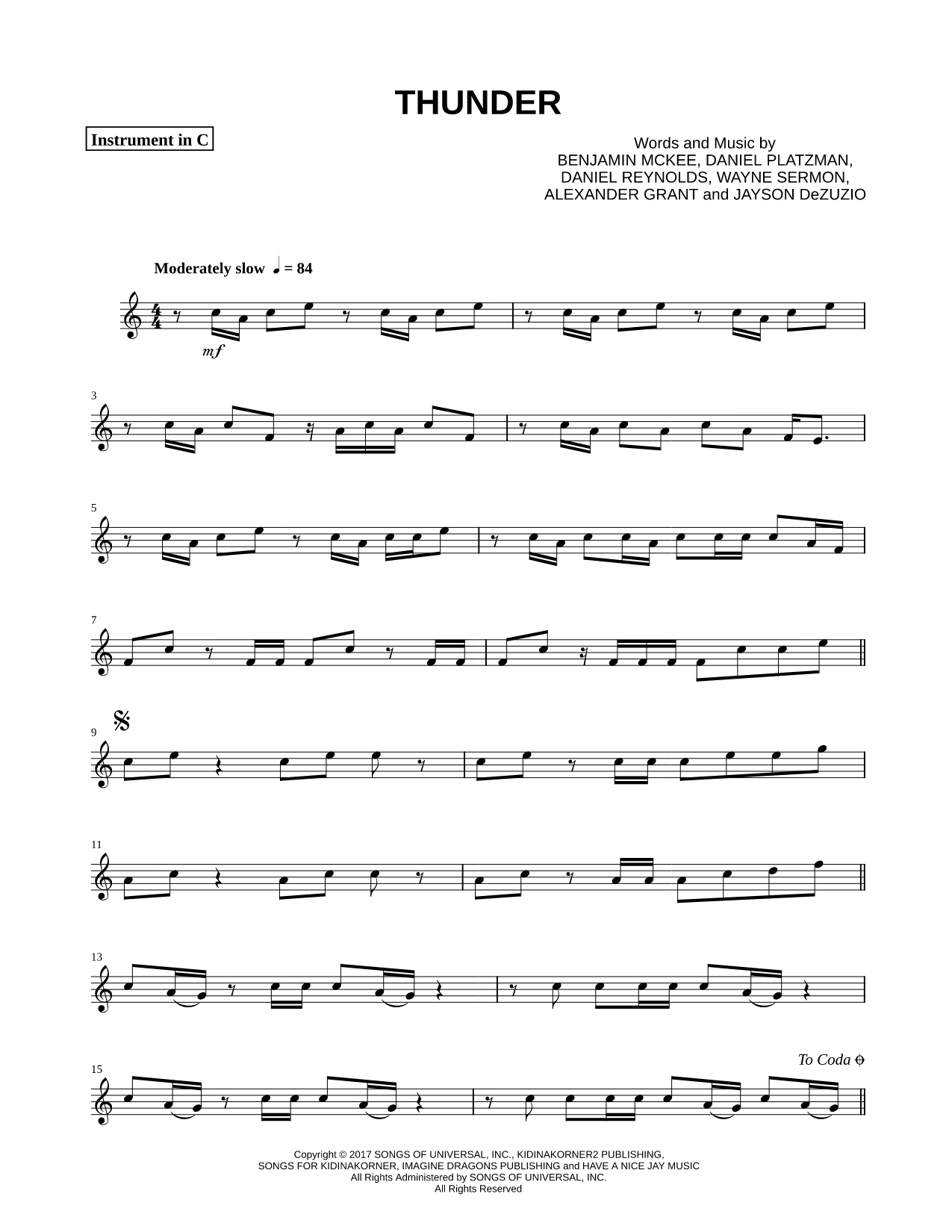 Collection: Thunder - C Instrument & Piano