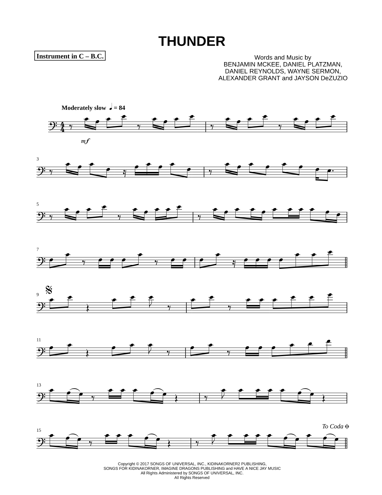 Collection: Thunder - Bass Clef Instrument & Piano