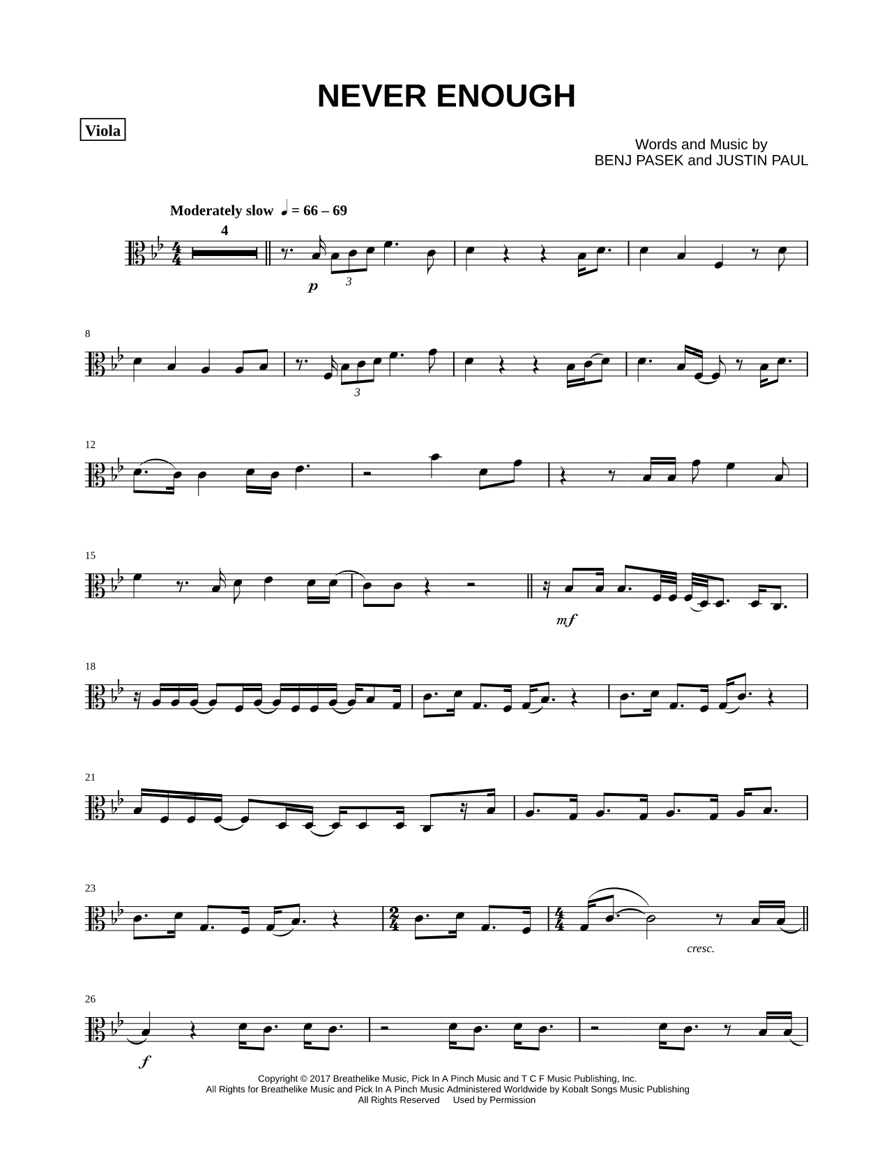 Collection: Never Enough - Viola & Piano