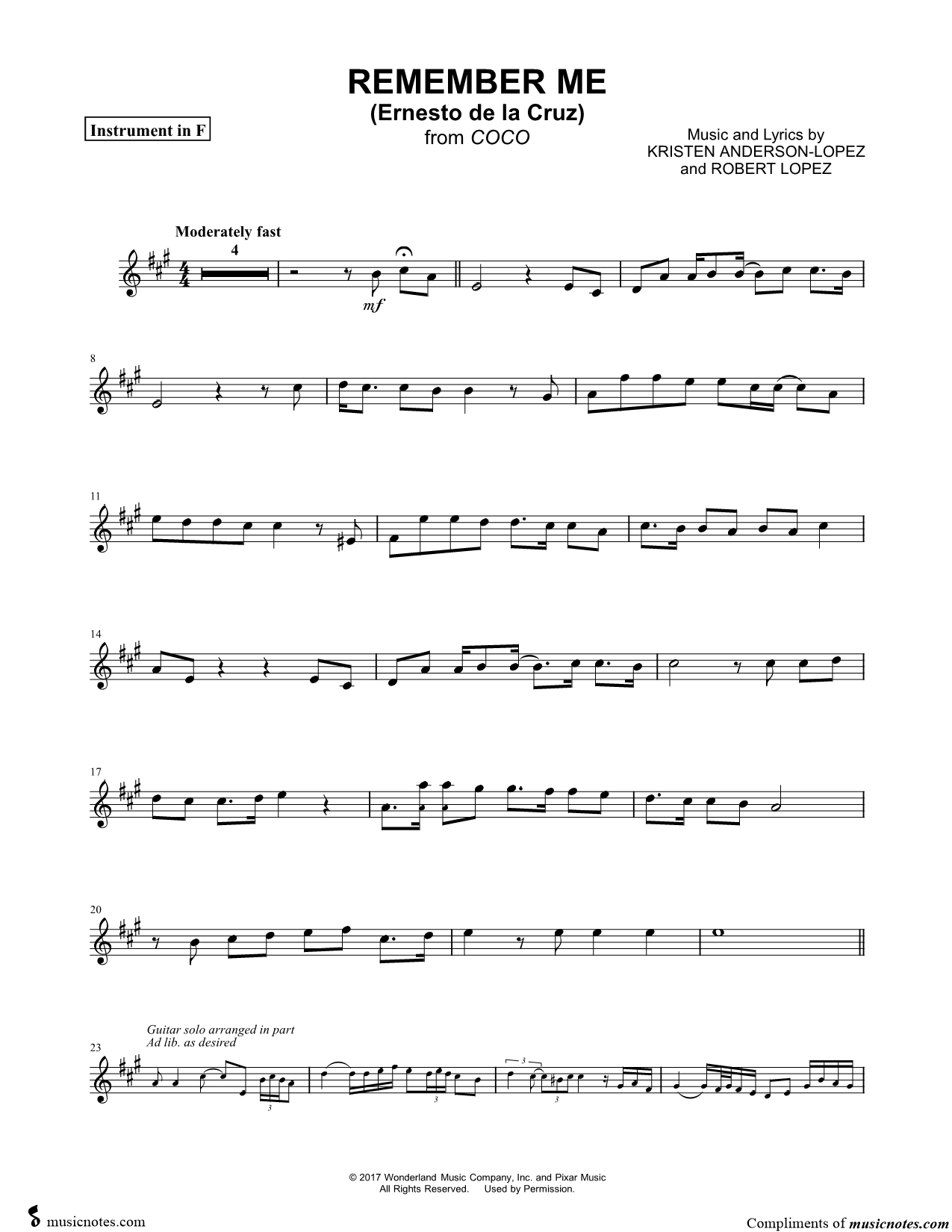 Collection: Remember Me (Ernesto de la Cruz) - F Instrument & Piano