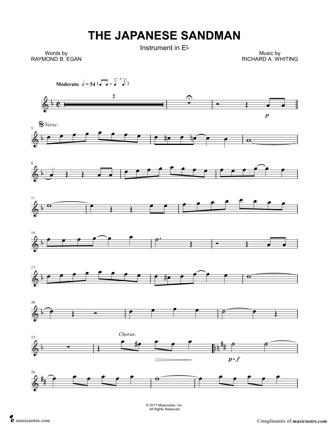 Collection: The Japanese Sandman - Eb Instrument & Piano