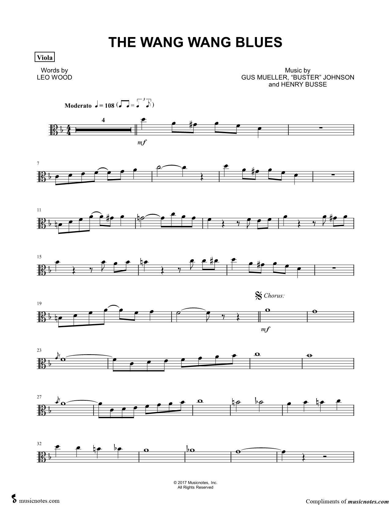 Collection: The Wang Wang Blues - Viola & Piano