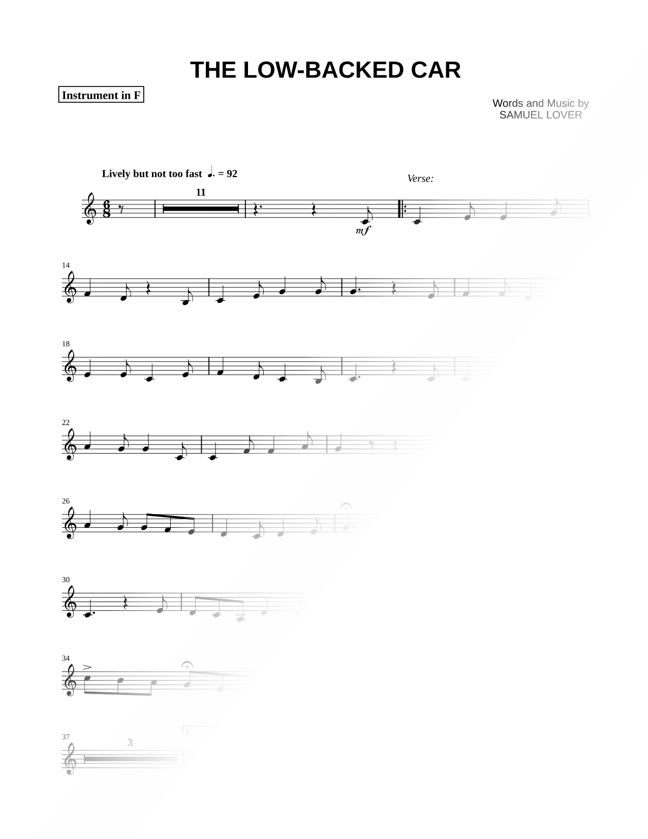Collection: The Low-Backed Car - F Instrument & Piano