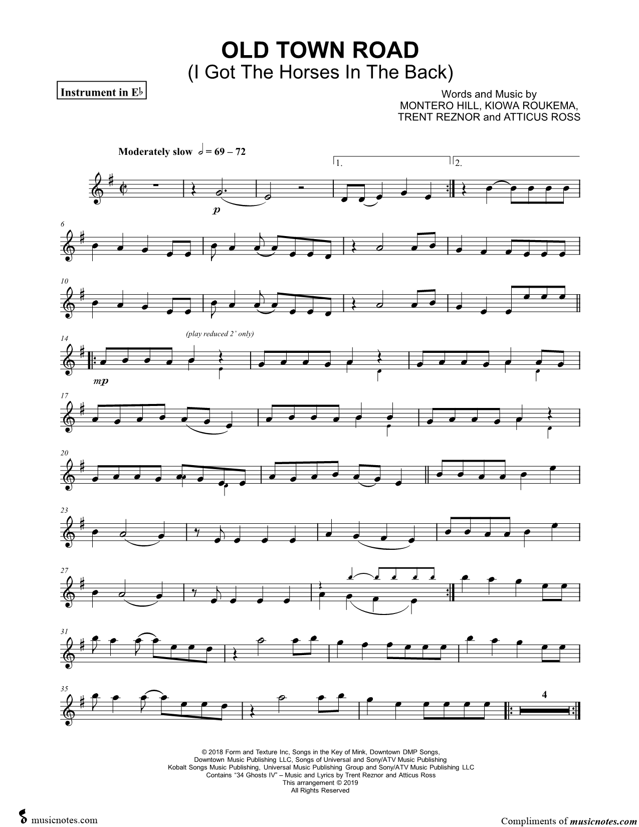 Collection: Old Town Road - Eb Instrument & Piano