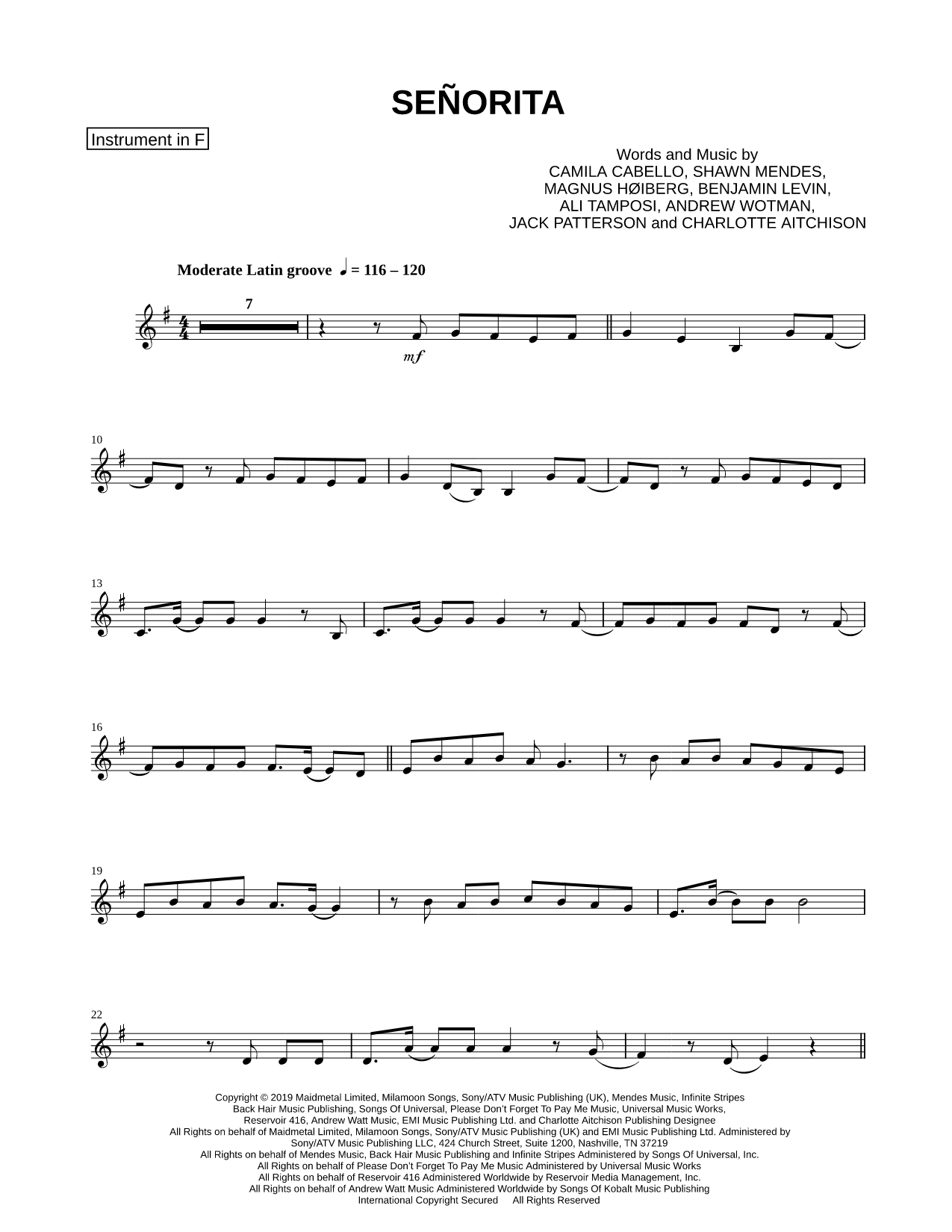 Collection: Señorita - F Instrument & Piano