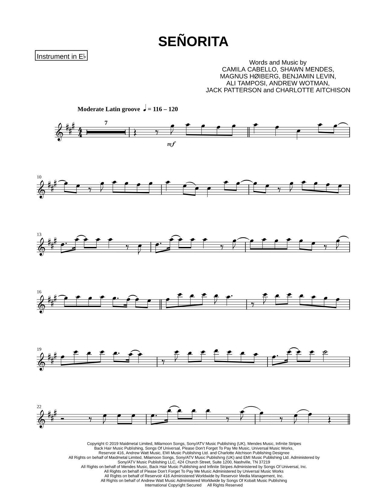 Collection: Señorita - Eb Instrument & Piano