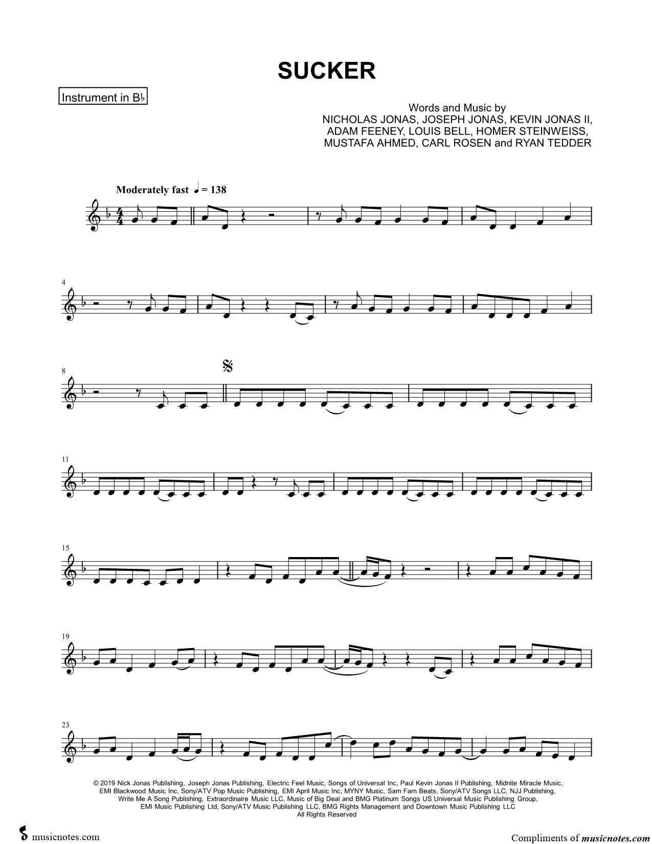 Collection: Sucker - Bb Instrument & Piano