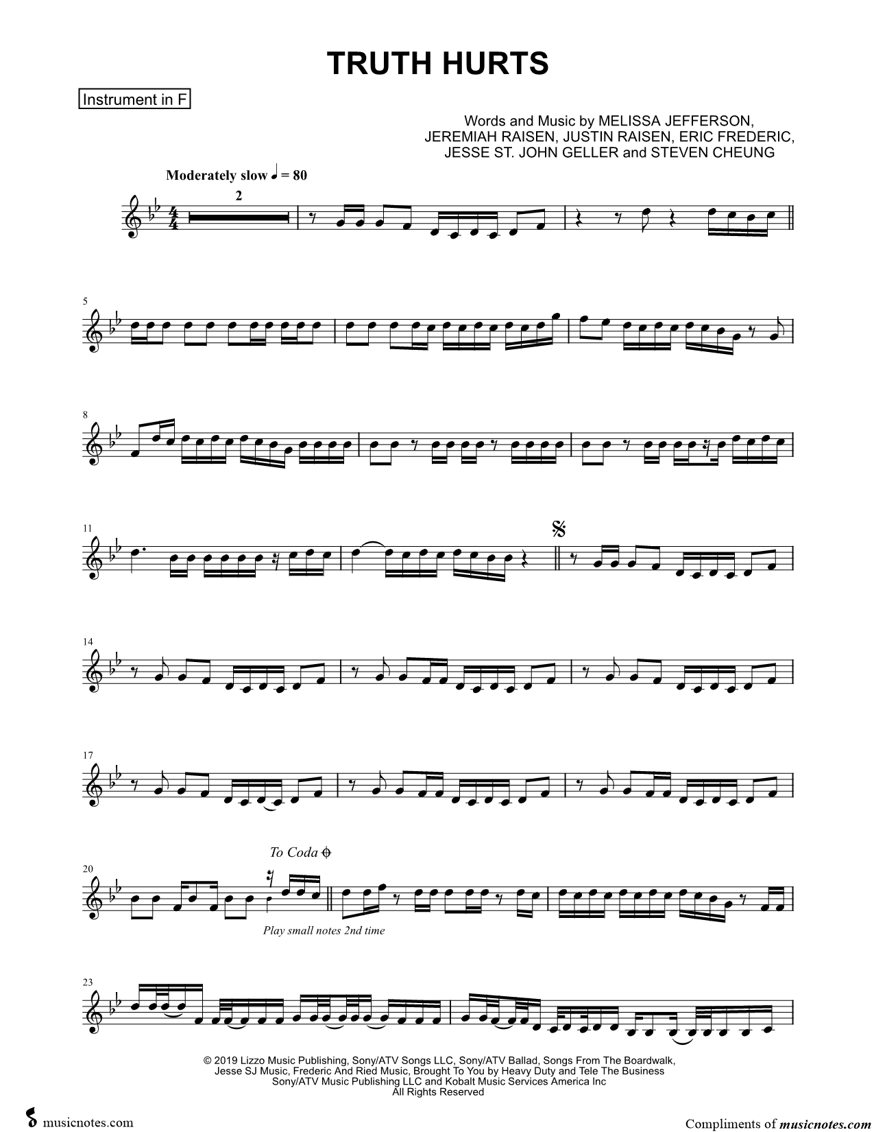 Collection: Truth Hurts - F Instrument & Piano