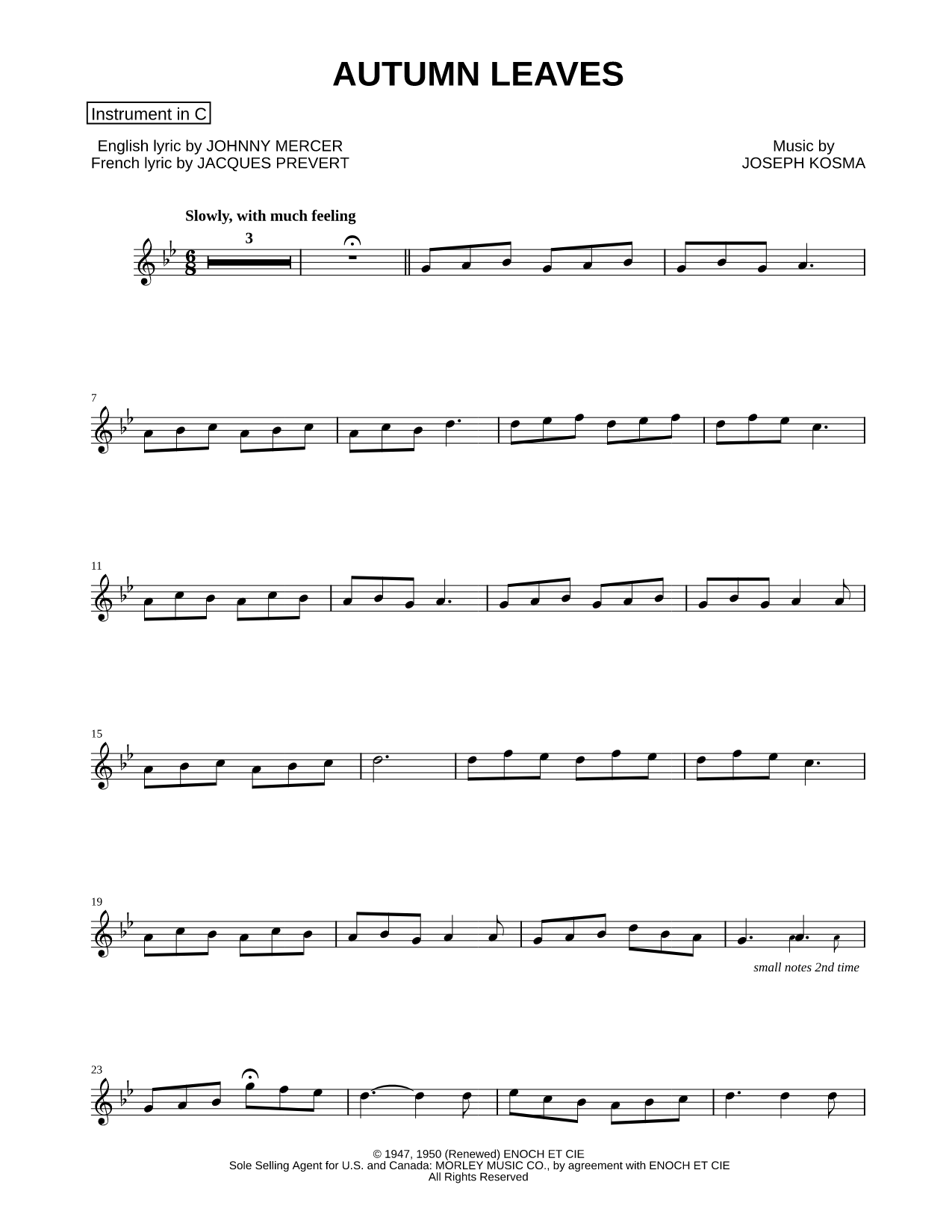 Collection: Autumn Leaves - C Instrument & Piano
