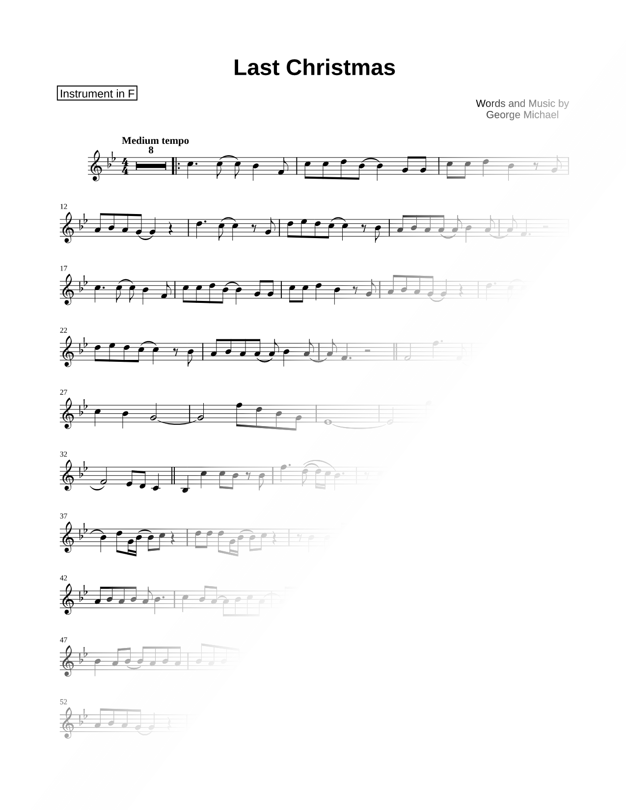 Collection: Last Christmas - F Instrument & Piano