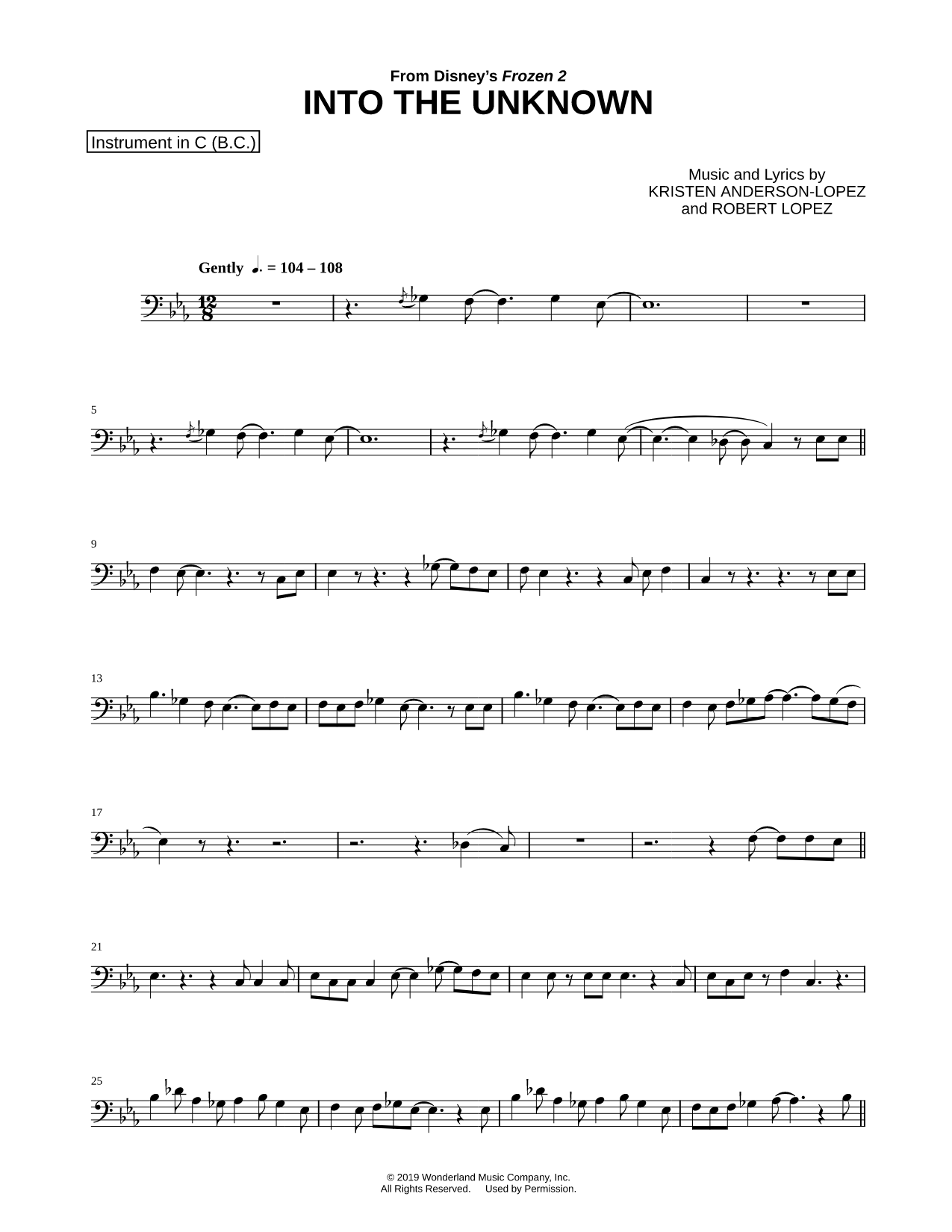 Collection: Into the Unknown - Bass Clef Instrument & Piano