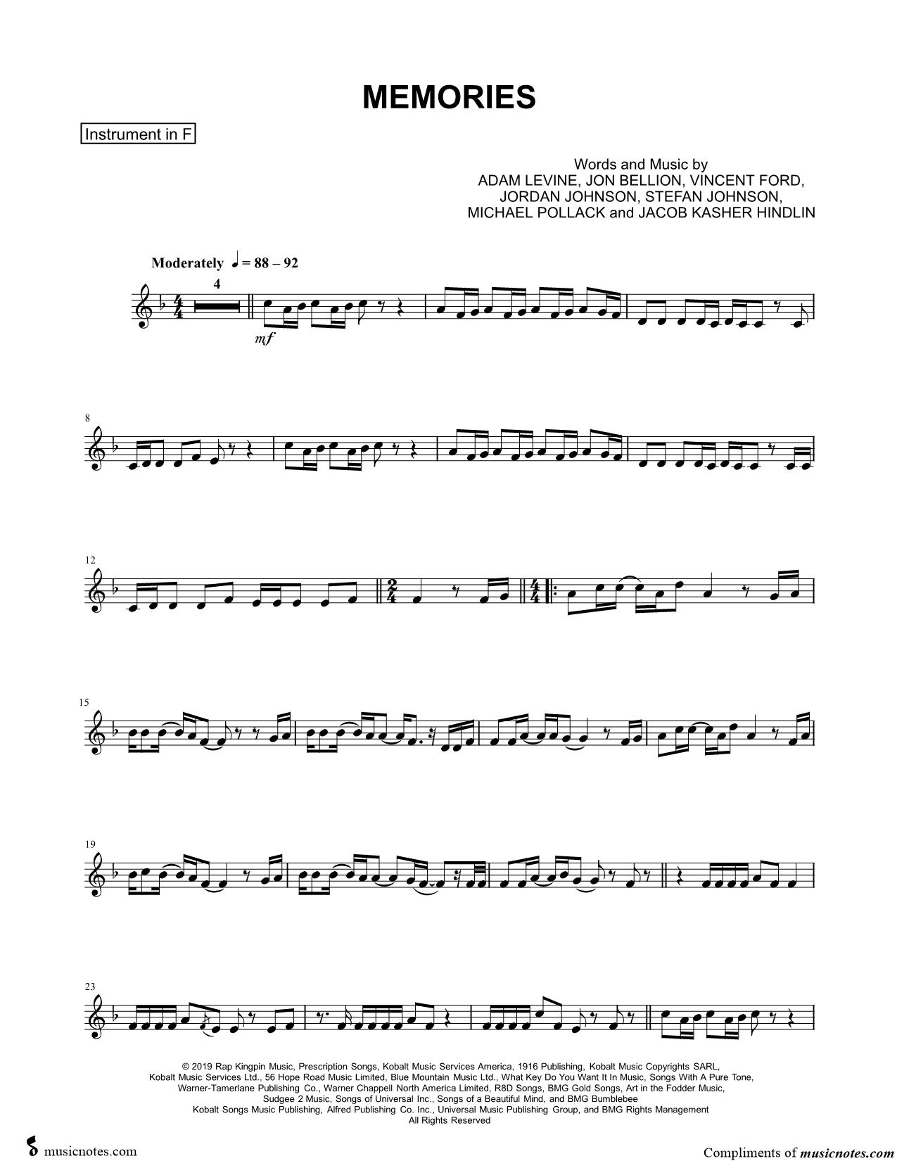Collection: Memories - F Instrument & Piano