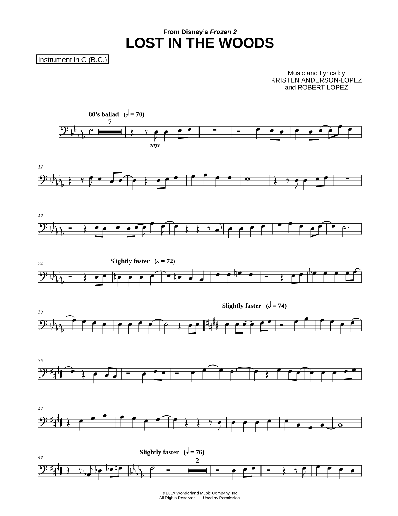 Collection: Lost in the Woods - Bass Clef Instrument & Piano