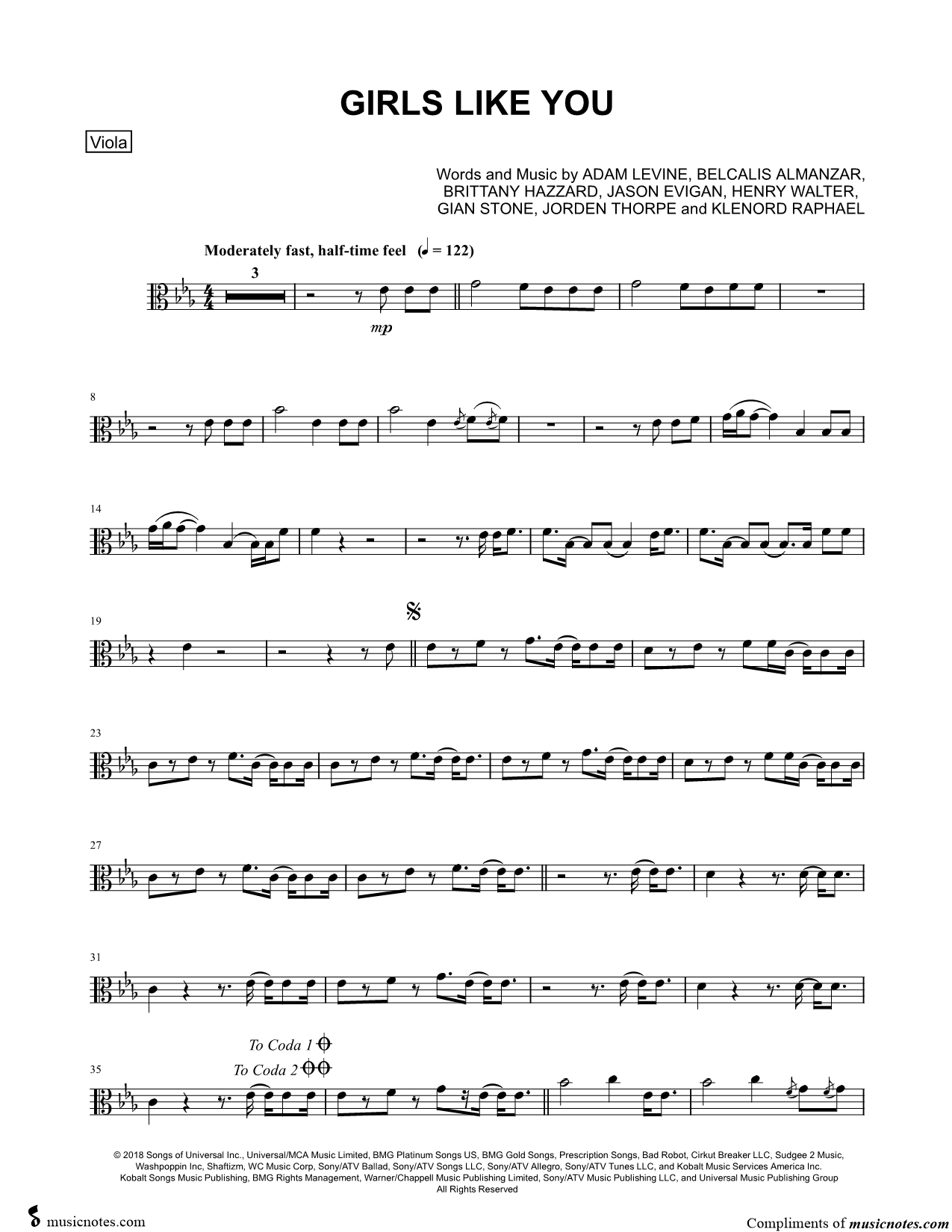 Collection: Girls Like You - Viola & Piano