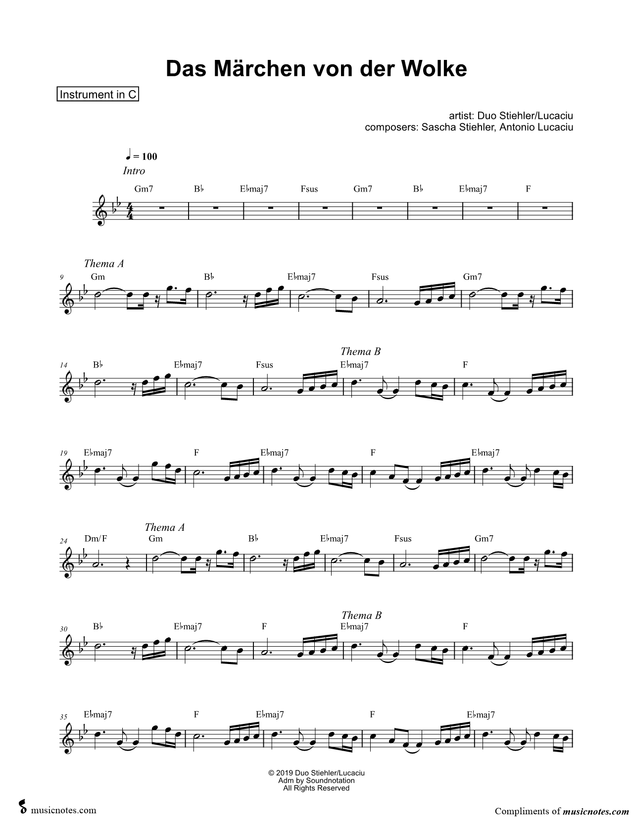 Collection: Das Märchen von der Wolke - C Instrument & Piano