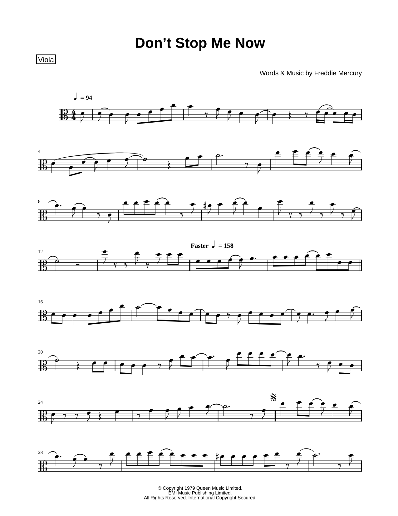 Collection: Don't Stop Me Now - Viola & Piano