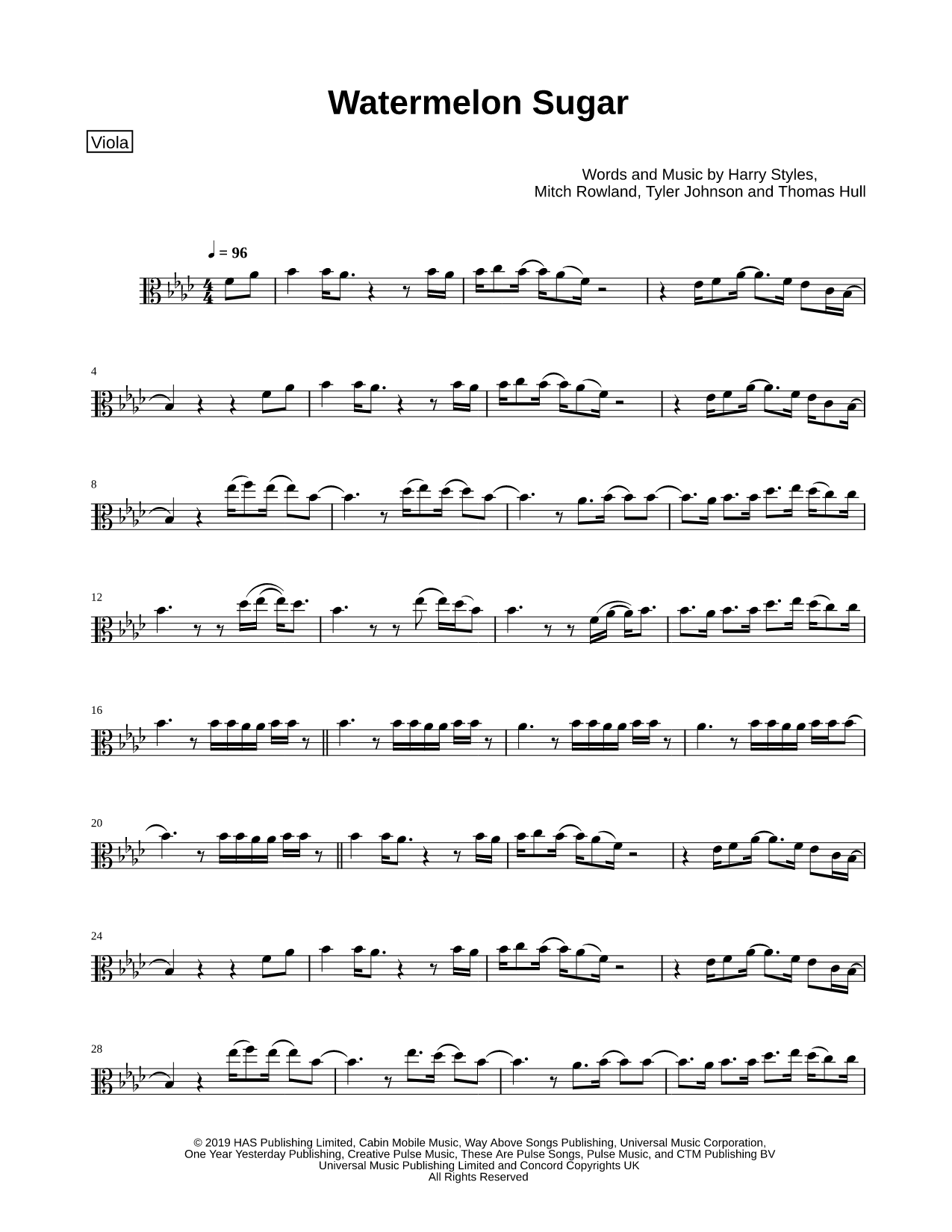 Collection: Watermelon Sugar - Viola & Piano