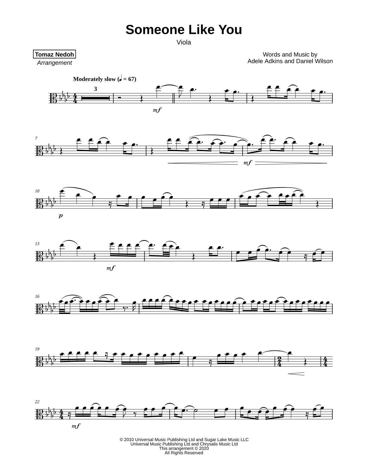 Collection: Someone Like You - Viola & Piano
