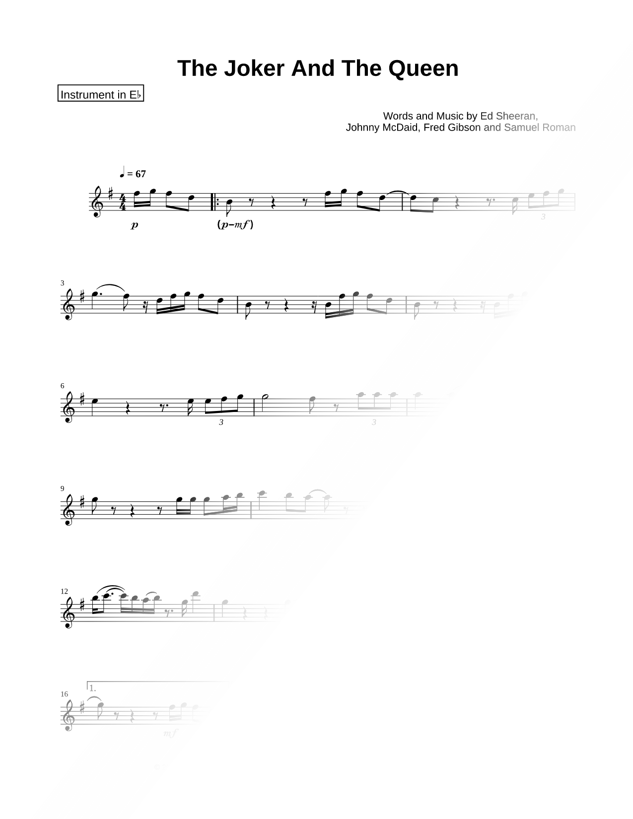 Collection: The Joker and the Queen - Eb Instrument & Piano
