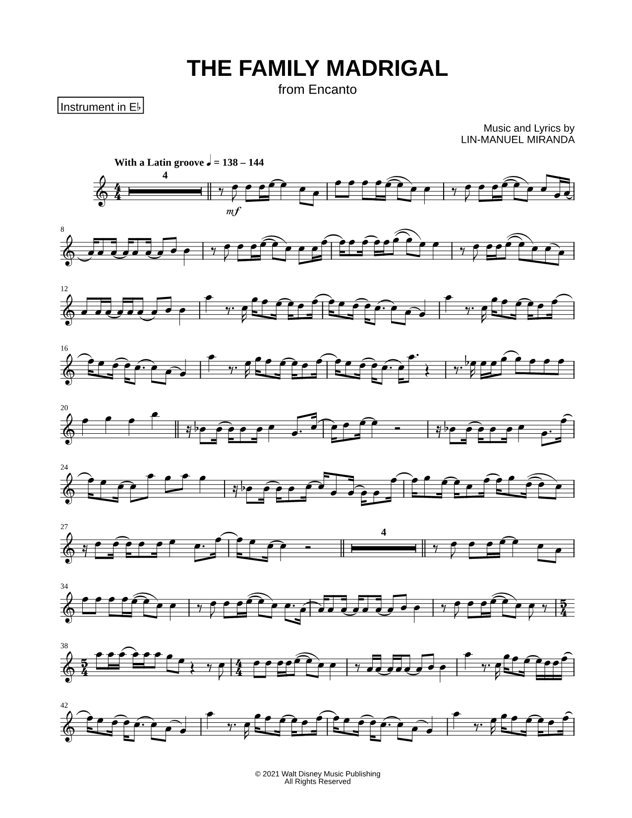Collection: The Family Madrigal - Eb Instrument & Piano