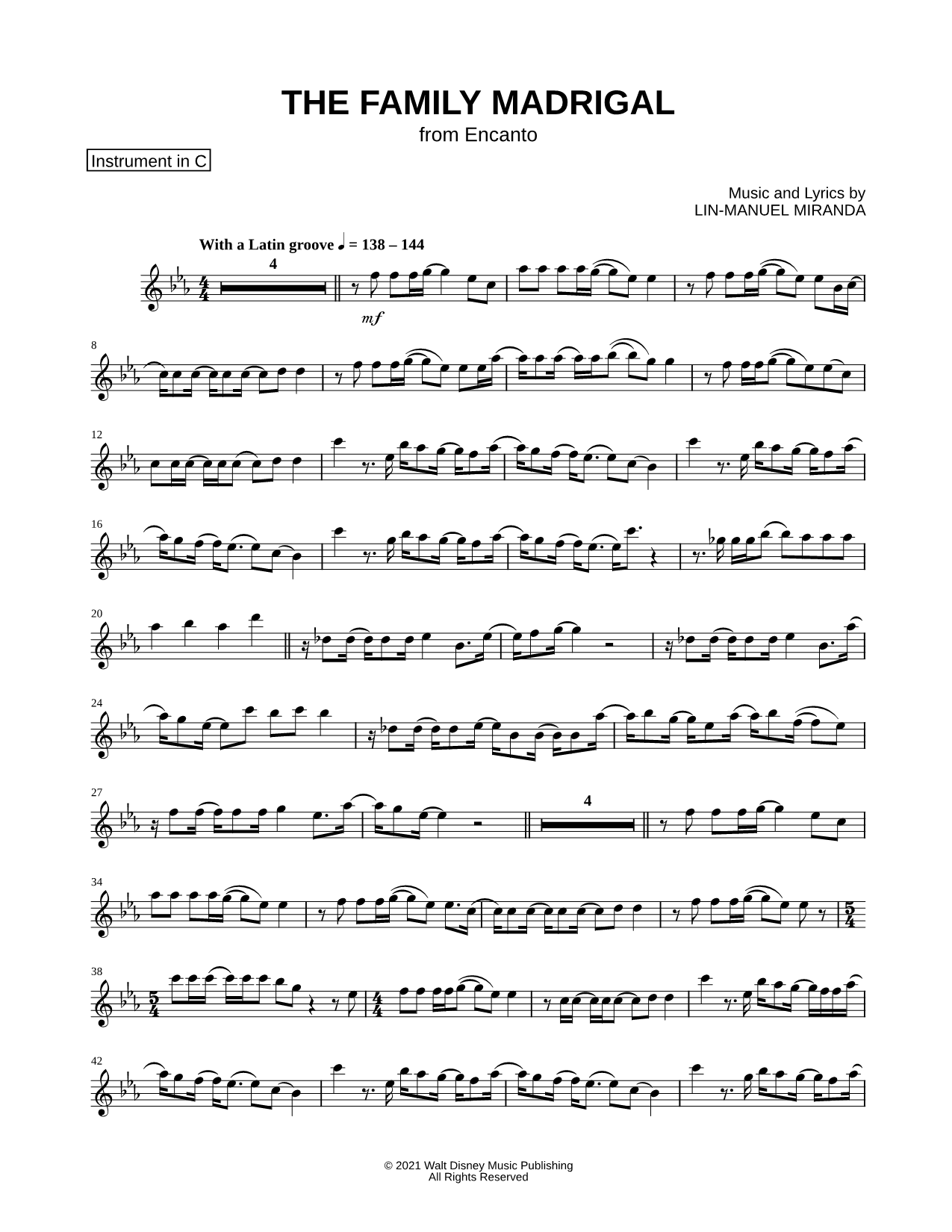 Collection: The Family Madrigal - C Instrument & Piano