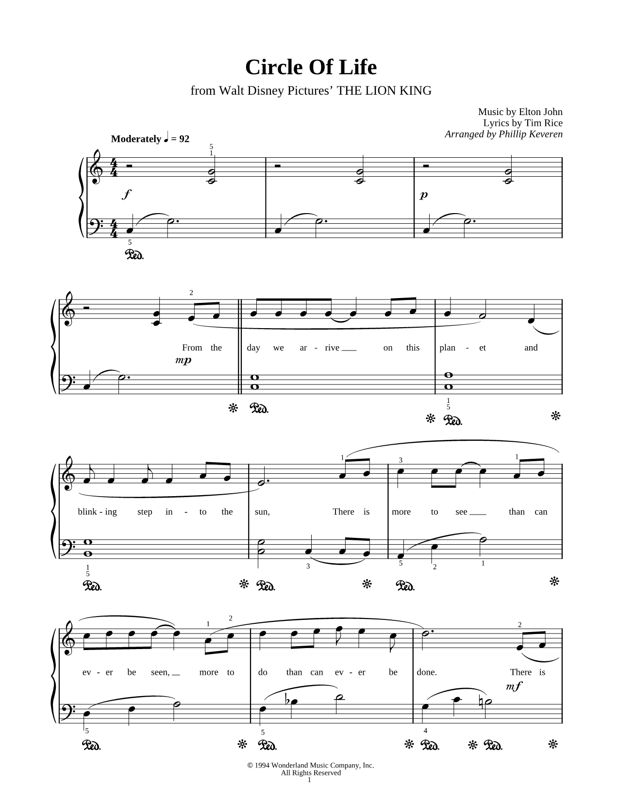 Collection: Disney Favorites for Easy Piano