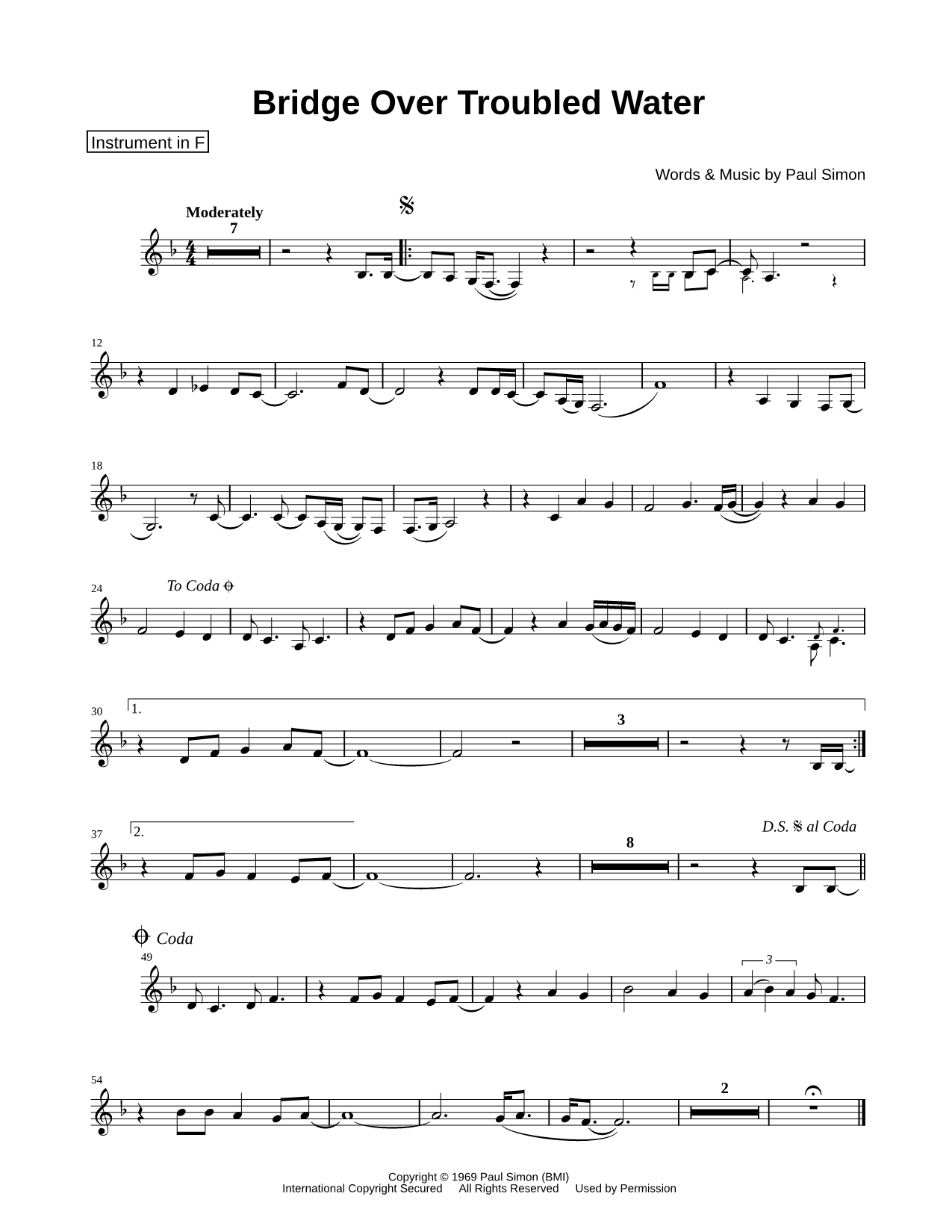 Collection: Bridge Over Troubled Water - F Instrument & Piano