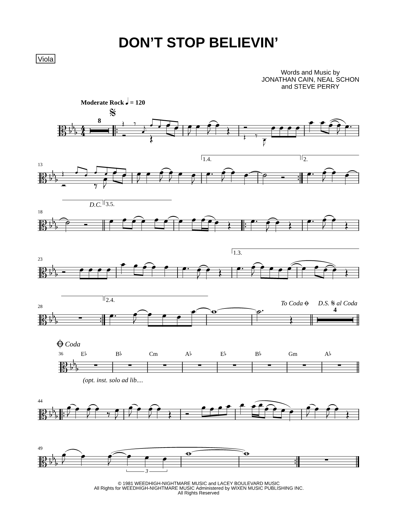 Collection: Don't Stop Believin' - Viola & Piano