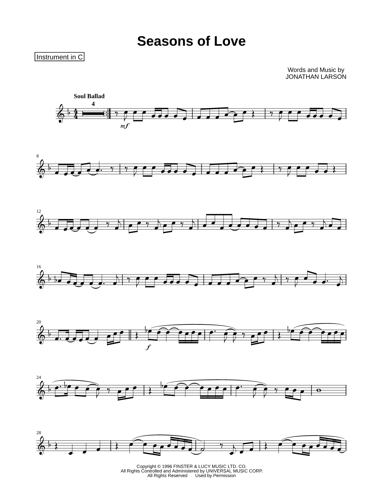 Collection: Seasons of Love - C Instrument & Piano