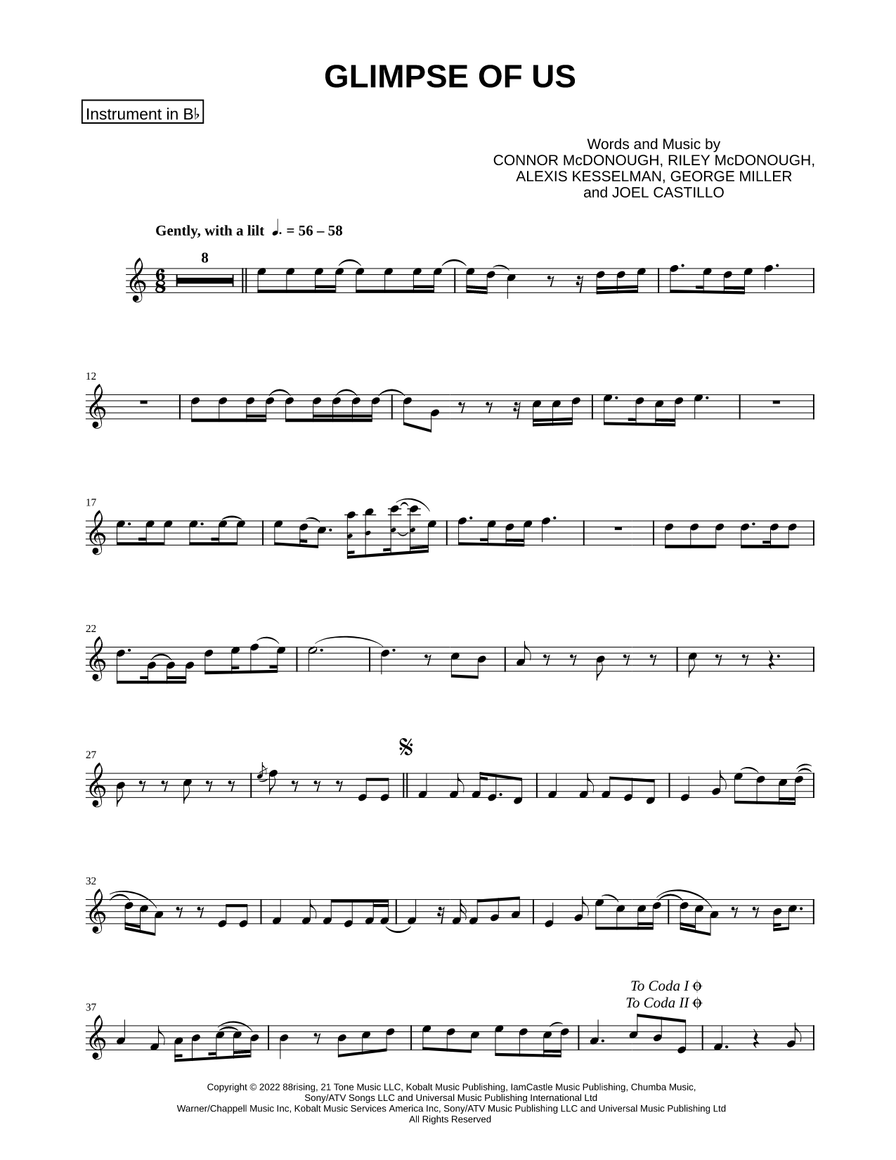 Collection: Glimpse of Us - Bb Instrument & Piano