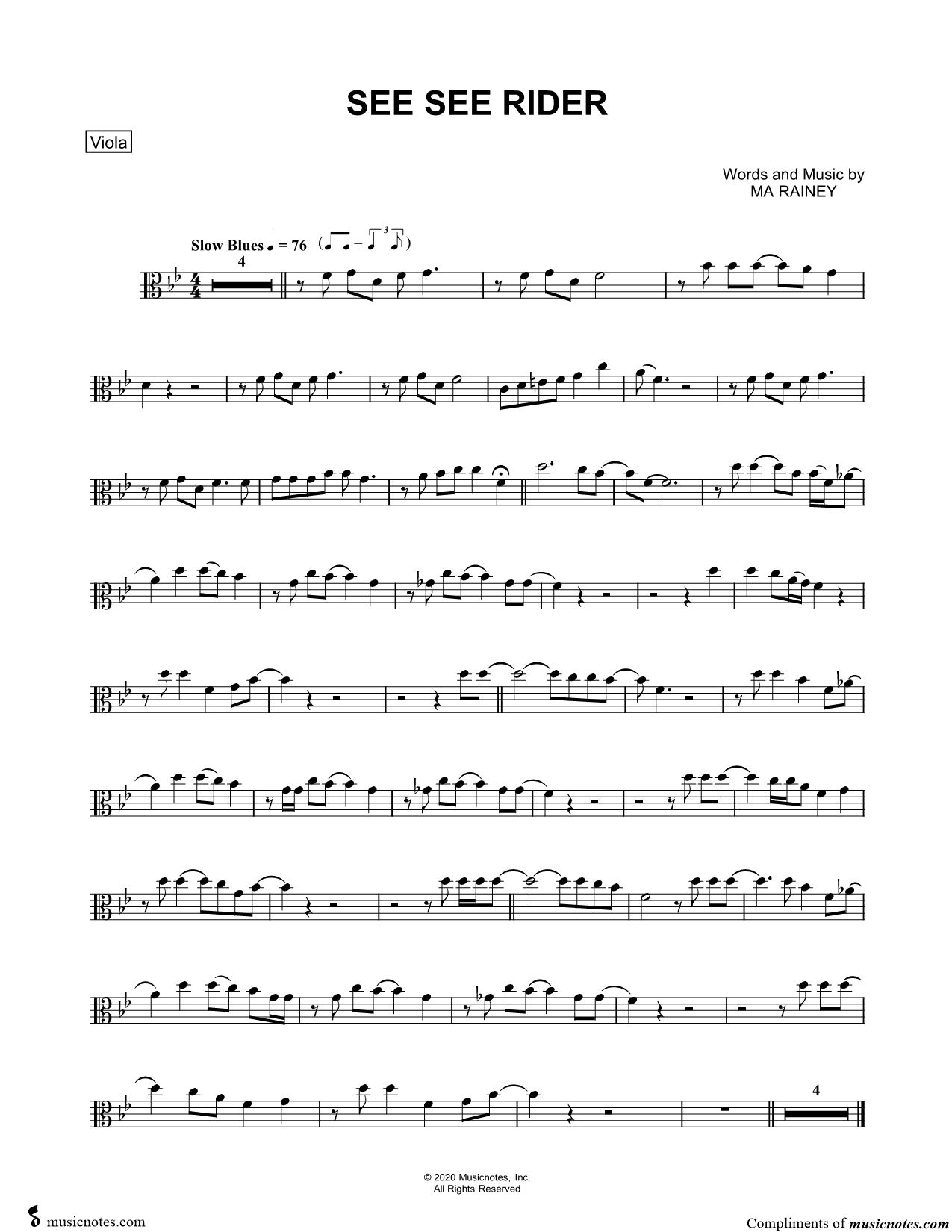 Collection: See See Rider - Viola & Piano