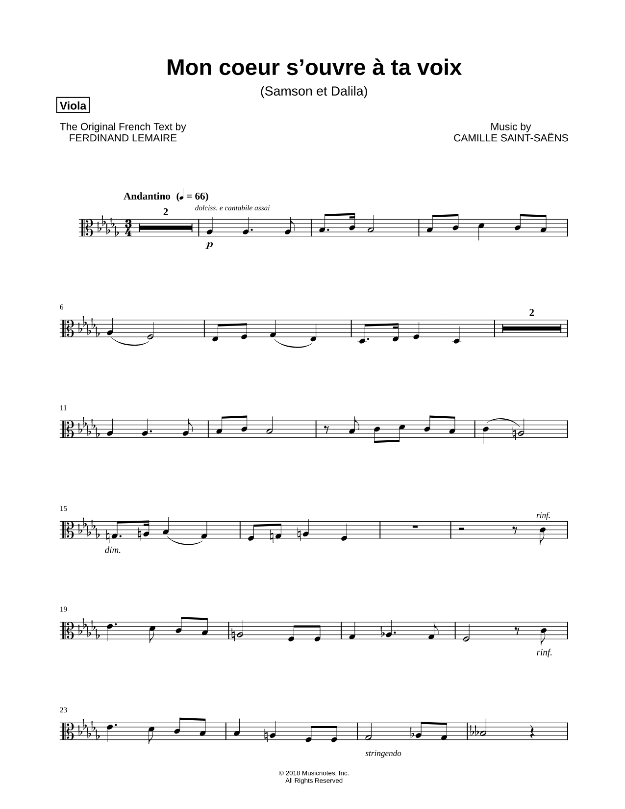 Collection: Mon coeur s'ouvre à ta voix - Viola & Piano