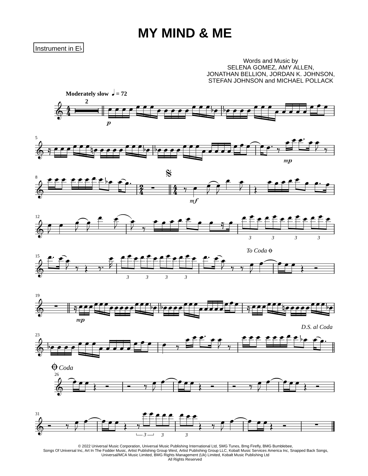Collection: My Mind & Me - Eb Instrument & Piano