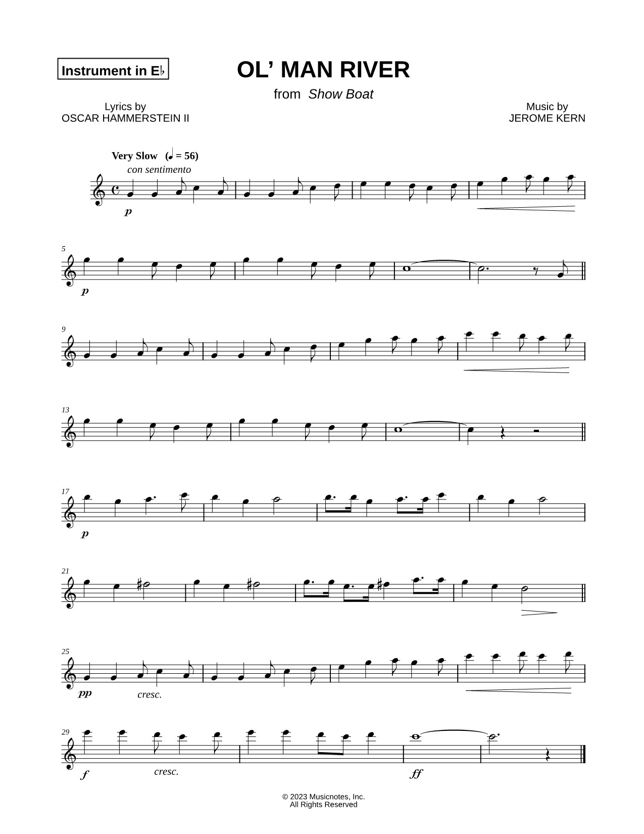 Collection: Ol' Man River - Eb Instrument & Piano
