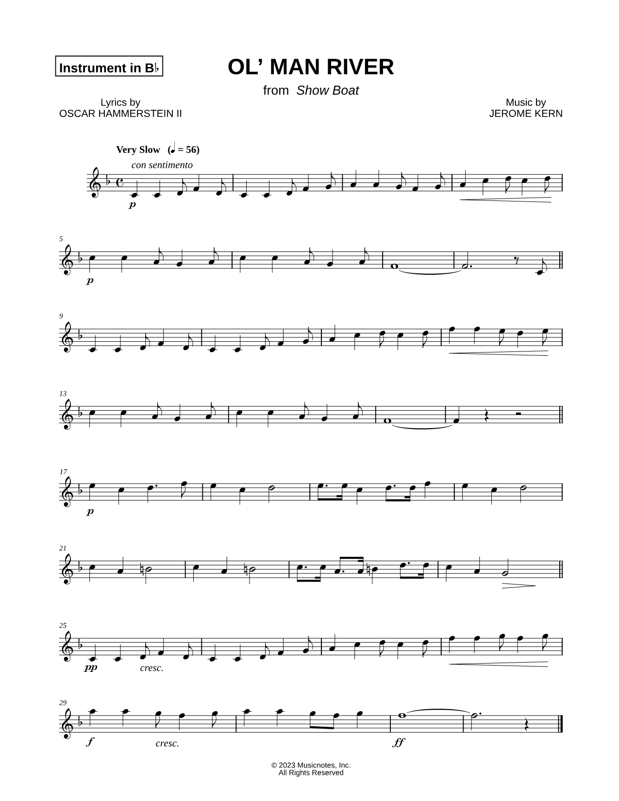 Collection: Ol' Man River - Bb Instrument & Piano