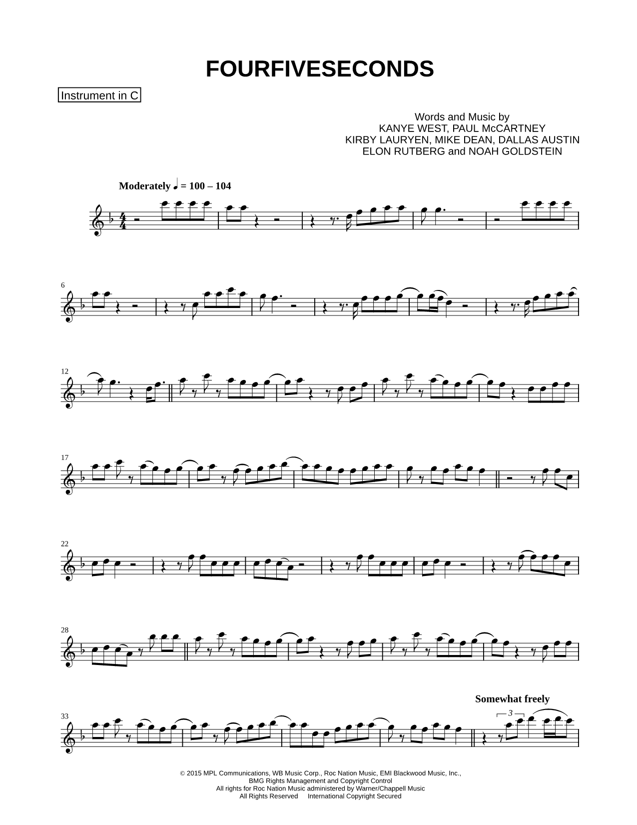 Collection: FourFiveSeconds - C Instrument & Piano