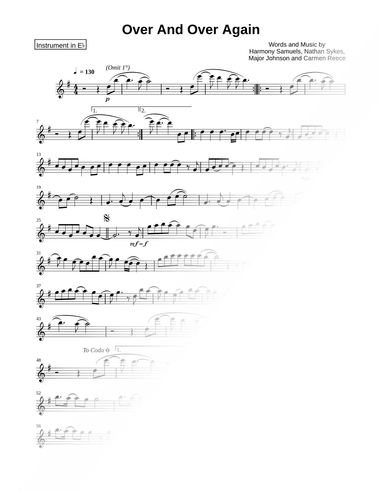 Collection: Over and Over Again - Eb Instrument & Piano