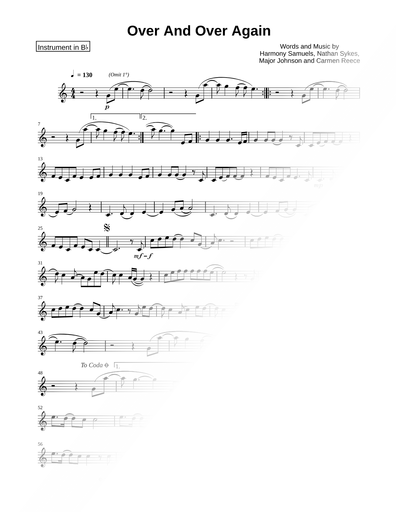 Collection: Over and Over Again - Bb Instrument & Piano