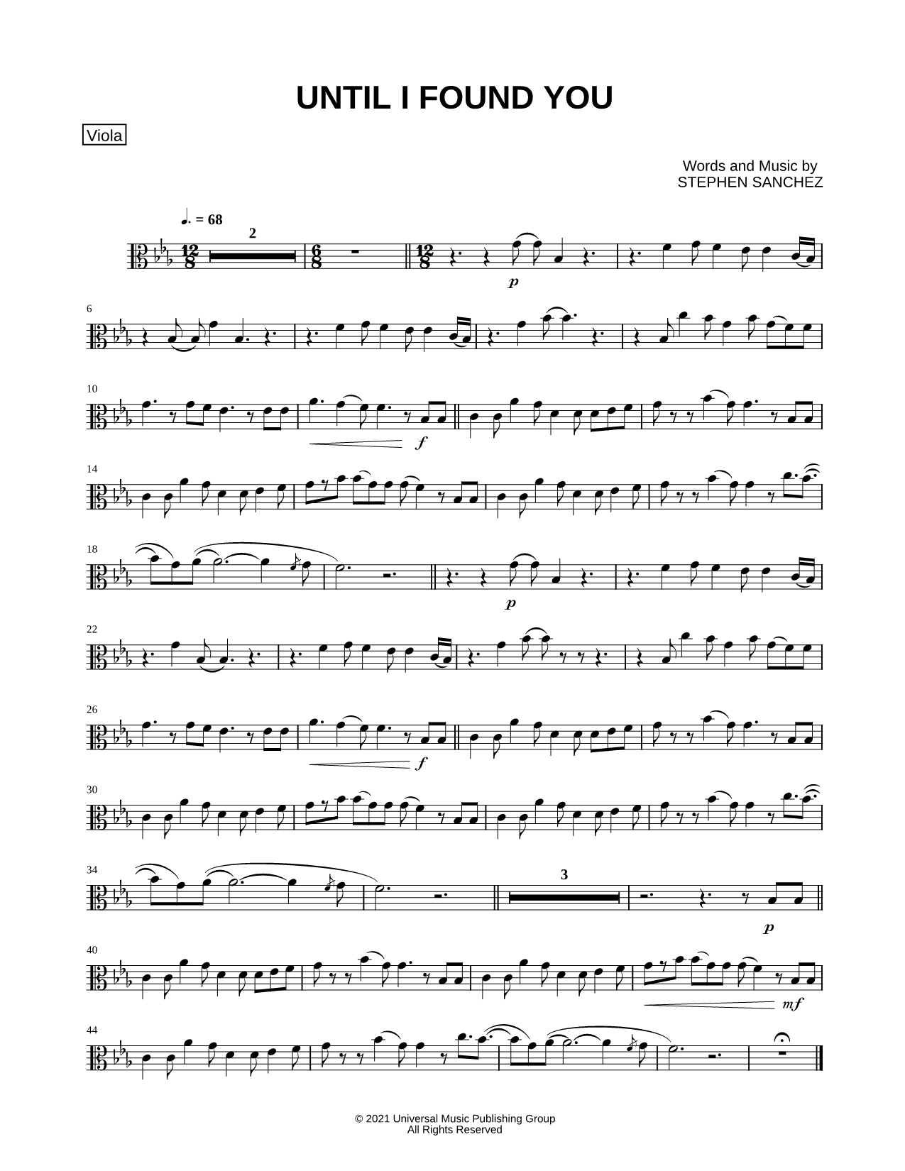 Collection: Until I Found You - Viola & Piano